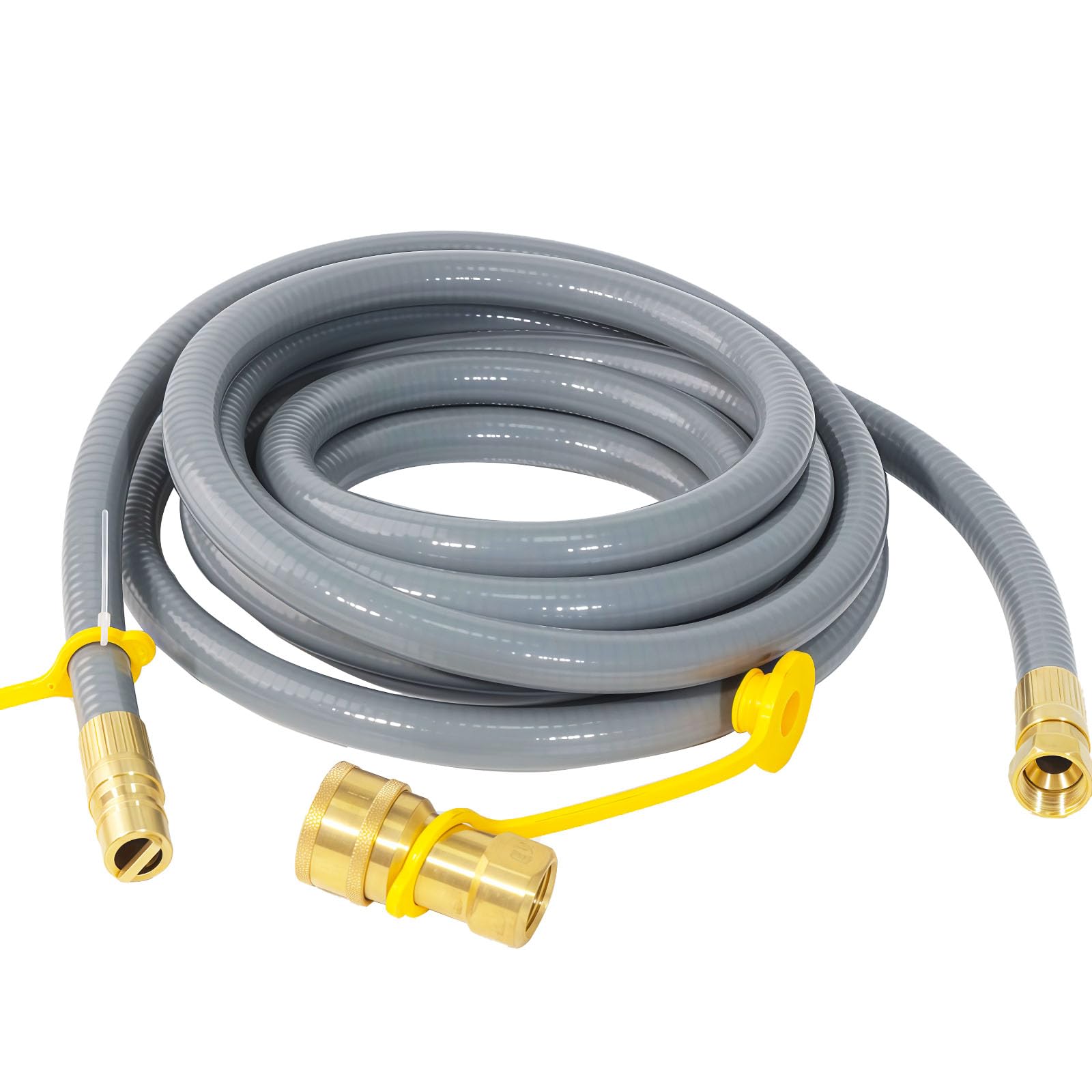 3/8" X 12FT Grey Rubber Hose w/ 3/8" QC End x 3/8" FL End