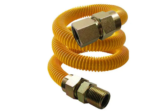 Easyflex 3/8" OD x 48" Yellow Coated Flex Connector (1/2" NPT Ends)